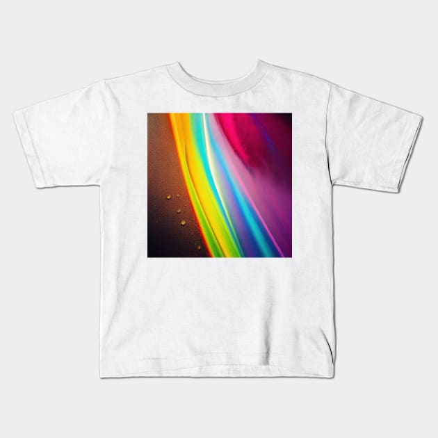 Liquid Colors Flowing Infinitely - Heavy Texture Swirling Thick Wet Paint - Abstract Inspirational Rainbow Drips Kids T-Shirt by JensenArtCo